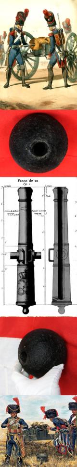 A Fabulous, Original Battle of Waterloo Recovered 12 Pounder Explosive French 'Gribeauval' Cannon Ball. Fired by What Napoleon Called His 