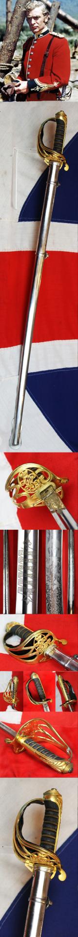 Very Fine & Beautiful, Victorian, ‘Scottish’ Officer's Sword  of Presentation Grade, 29th Lanarkshire Regt. Volunteers. Presented By His Company to Captain Hincksman in 1875.