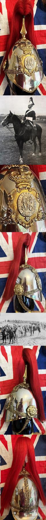 A Most Rare Antique Museum Piece. A Glorious Victorian 'Albert Pattern' Helmet Of The First Hertfordshire Light Horse Volunteers, Formed in 1862. Only 98 Of These Helmets Were Ever Made & And It Is Likely Barely a Handfull Still Survive Intact Today