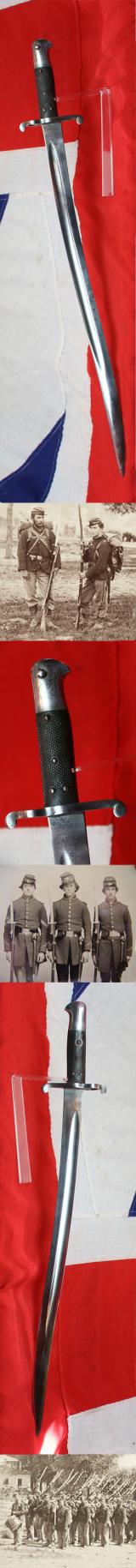 A Good Service Issue 1856-8 Two Band Enfield Yataghan Blade Sword Bayonet. Used In The Opium War with the P1853 Enfields in The Late 1850's China and the American Civil War From 1861