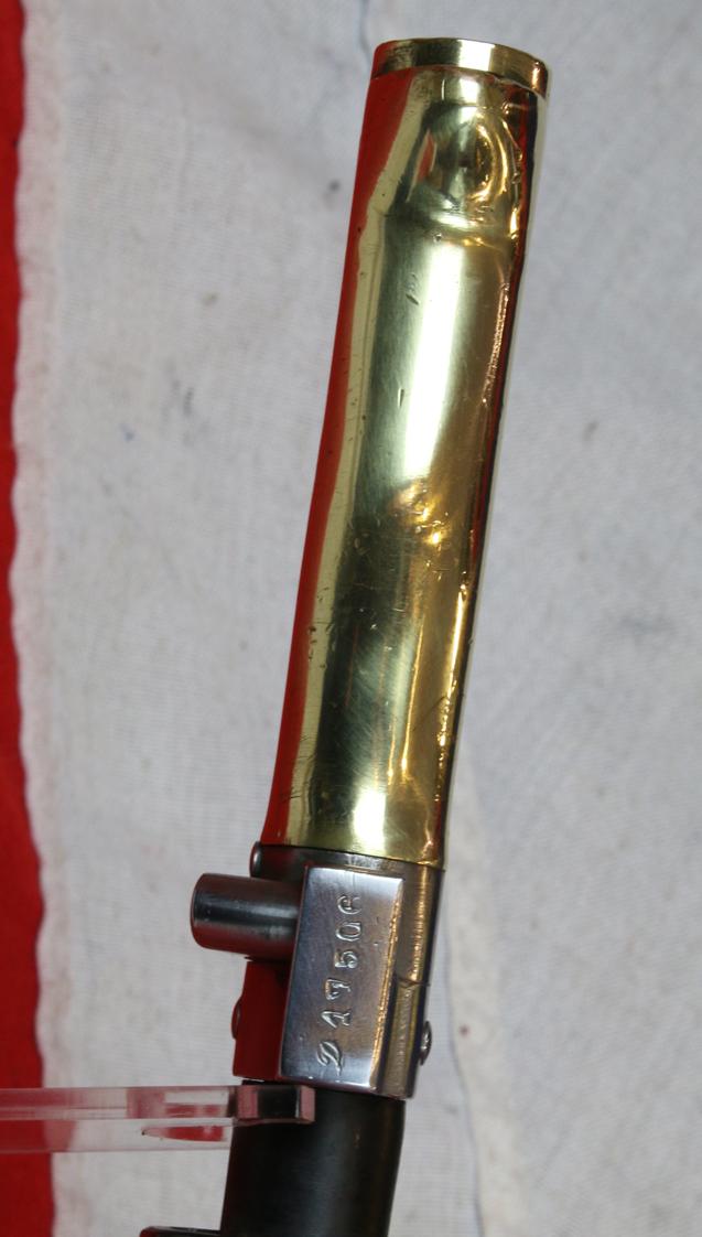 A Superb 19th-20th Century French M1886/93/16 Pattern Lebel Rifle Epee Sword Bayonet. WW1 French Foreign Legion Issue, Without Quillon Pattern. With Frog Hook Scabbard