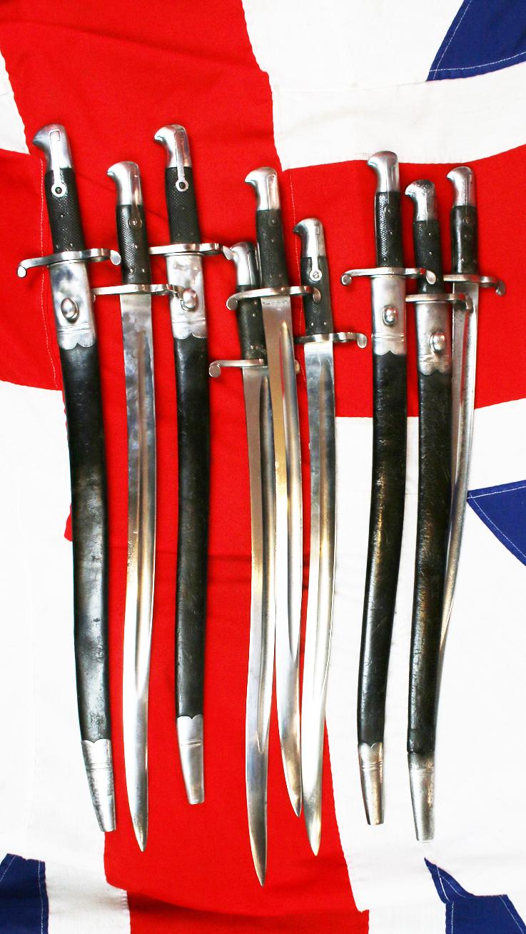 Fabulous Extensive Collection of Superb Service Issue 1856-8 Two Band Enfield Yataghan Sword Bayonets. Used In The Opium War With P1853 Enfields. The 1850's War in China and the American Civil War 1861 & The Japanese Boshin War The Satsuma Rebellion