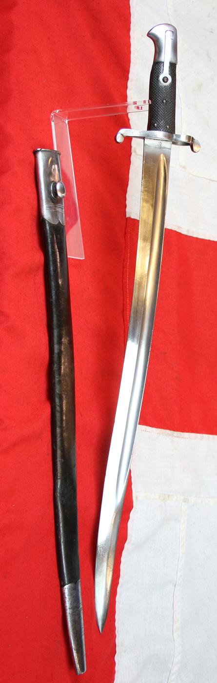 Fabulous, Superb & Historical Service Issue 1856-8 Two Band Enfield Yataghan Sword Bayonet Used With P1853 Enfield Rifles In The Indian Mutiny, The Opium War in China, The American Civil War, 1861-65 & The Japanese Boshin War & The Satsuma Rebellion