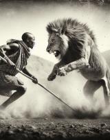 A Very Good 19th Century Masai Warrior's  Lion Hunter's Long Spear