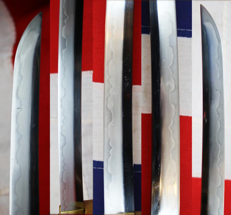 An Ancestral WW2 Japanese Officer’s Sword, in Traditional Type 98 Japanese Officer's Gunto Military Mounts. Stunning Hamon Shinto Blade Circa 1680 Signed Shimosaka