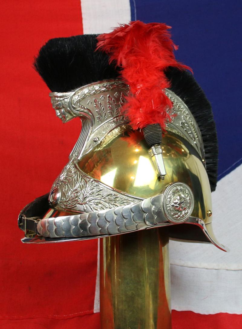 A Superb, Near Pristine, Antique French Gendarmerie Cavalry Helmet . Maker Marked, B. Frank, Aubervilliers