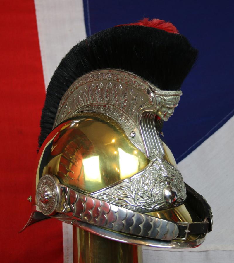 A Superb, Near Pristine, Antique French Gendarmerie Cavalry Helmet . Maker Marked, B. Frank, Aubervilliers