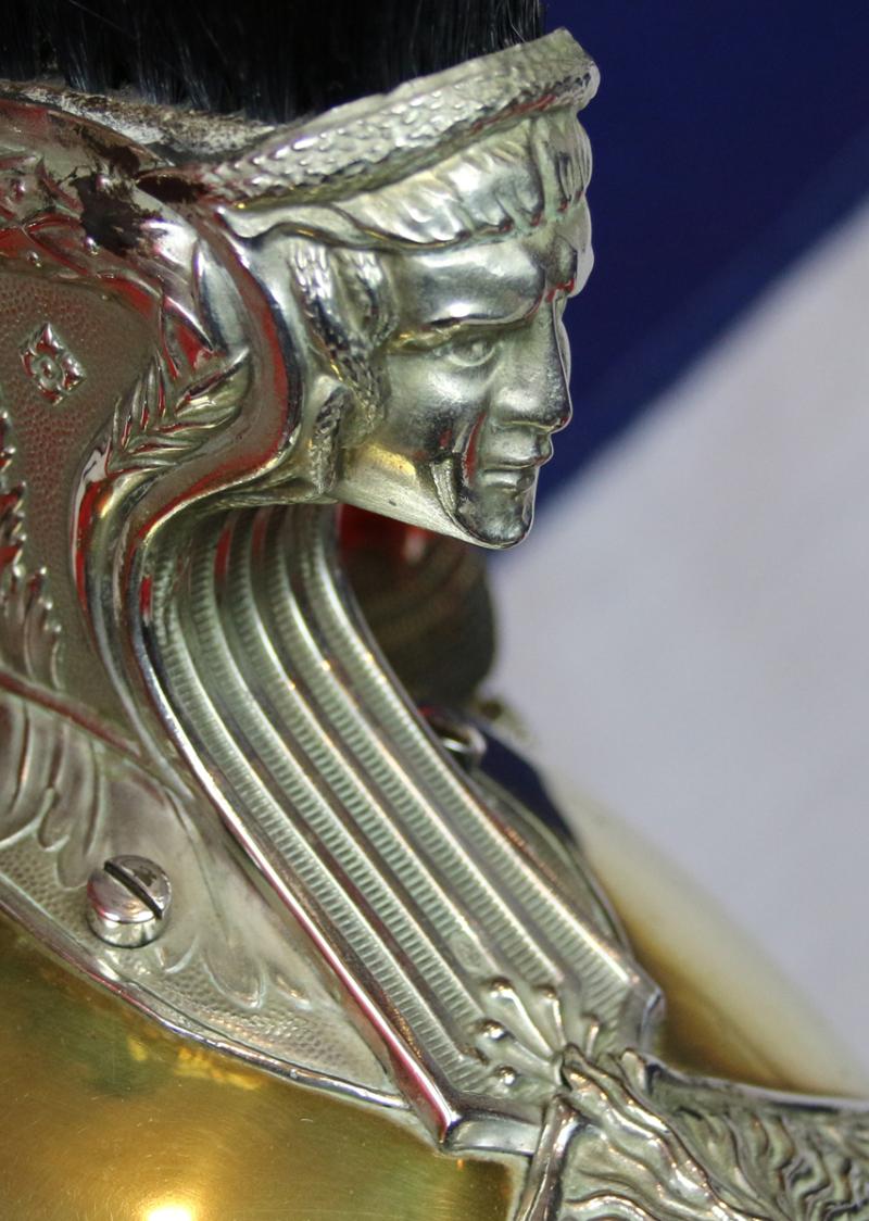 A Superb, Near Pristine, Antique French Gendarmerie Cavalry Helmet . Maker Marked, B. Frank, Aubervilliers