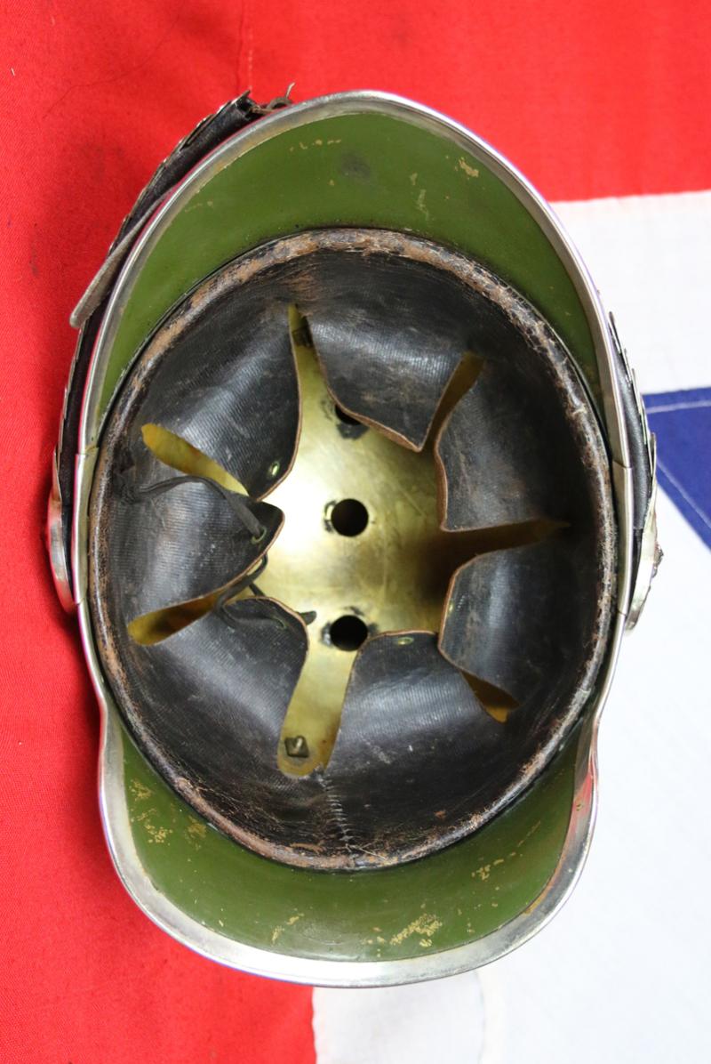 A Superb, Near Pristine, Antique French Gendarmerie Cavalry Helmet . Maker Marked, B. Frank, Aubervilliers