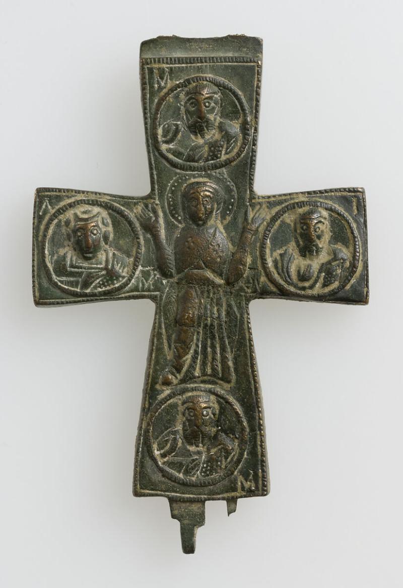 An Early Crusades Period Reliquary Pectoral Encolpion Cross Hinged Two Part Pendant From the Ancient Holy Land. Possibly Presented to a Pilgrim Knight Before His Departure for the Crusade, by an Archbishop or Possibly a Pope. Around 1000 Years Old