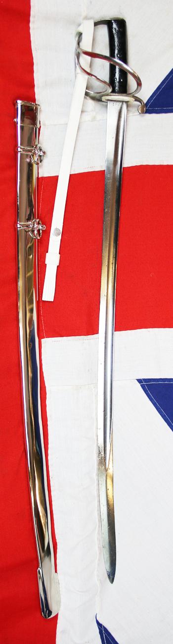 Superb Crimean War 1853 Issue British Cavalry Sabre, Exactly as Used by The Charge of the Light Brigade, and, The {Less Well Known, Yet Ironically More Successful} Charge of the Heavy Brigade. In Its Stunning Steel Scabbard, With White Buff Hide Knot