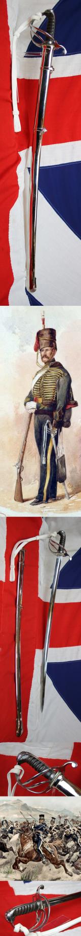 A Simply Superb Looking Original, Victorian, 8th King's Royal Irish Hussars 'Charge of the Light Brigade', 1821 Pattern, Hussar Trooper's Sword In Simply Amazing Fully Restored and Conserved Condition. With White Buff Hide Knot