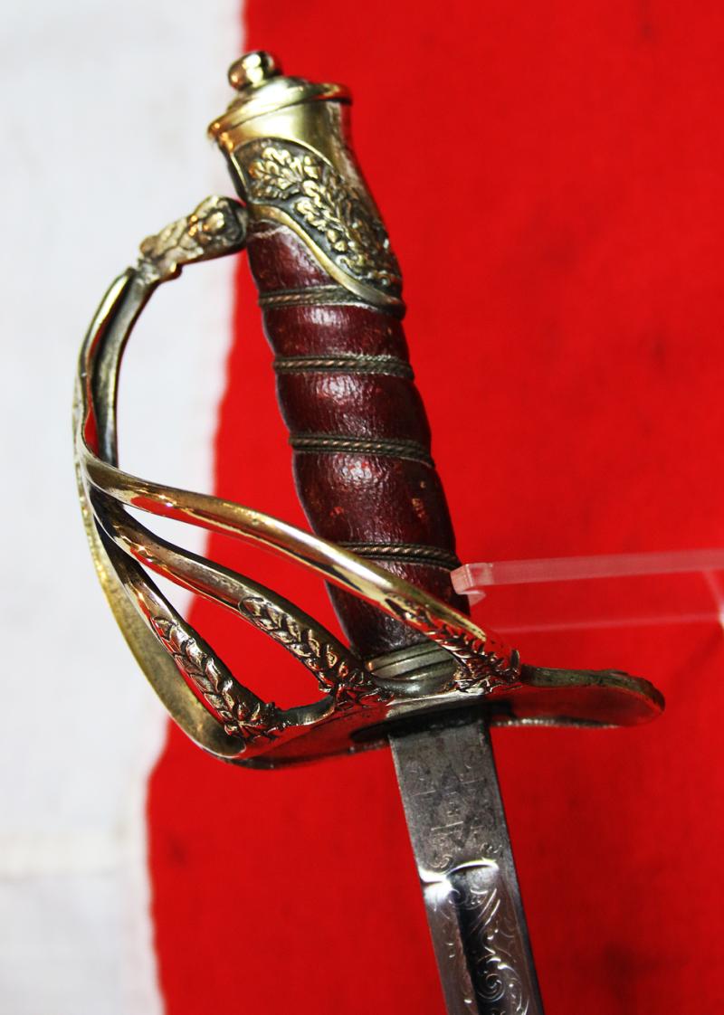 A Most Interesting & Rare, Antique, 19th Century, American Presentation Boy's Sword. Presented to George Mellor in 1890. Made to The Standard Fully Functional Sword Specification Grade and Quality of an Adult's Sword At The Time