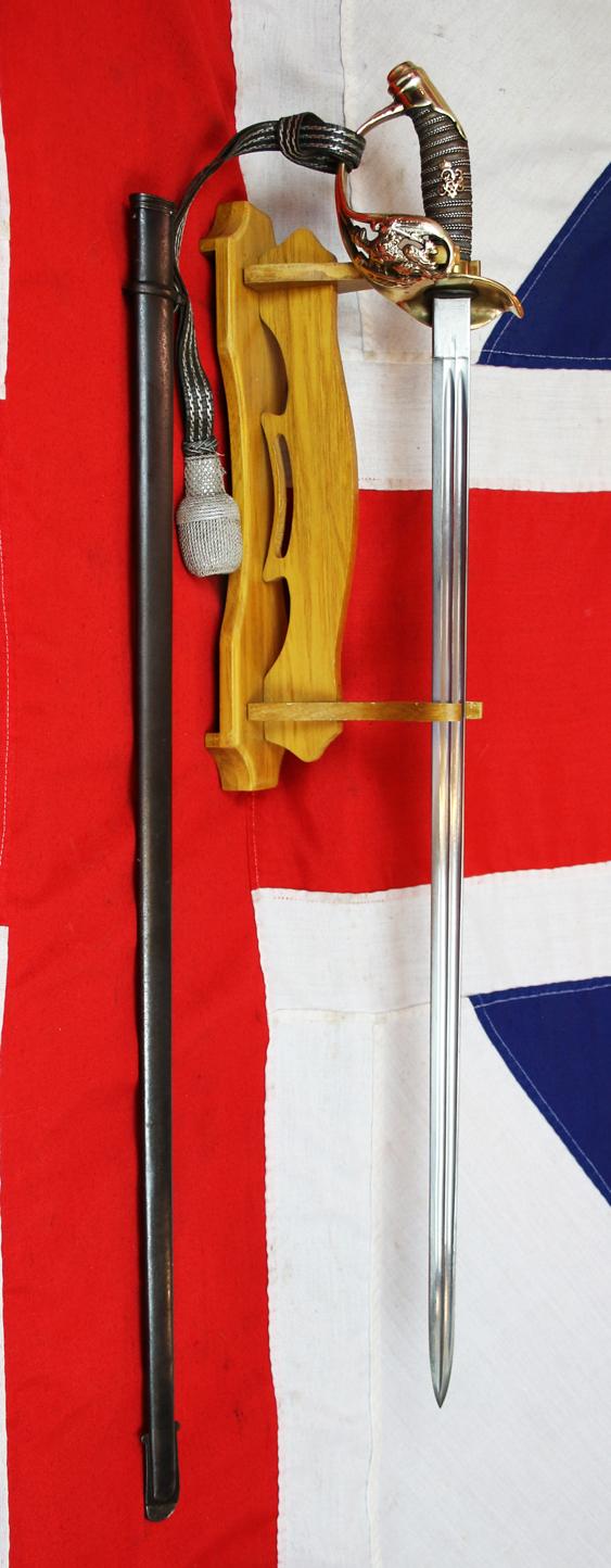 Very Fine 1889 Pattern Regimental Officer's Sword WW1 Imperial Prussian Eagle Guard With Crest of Kaiser Willhelm IInd. Surrendered on the 4th of May 1945. A Few Hours Before The Official Instrument Of Surrender Was Signed at 18.30 Hours