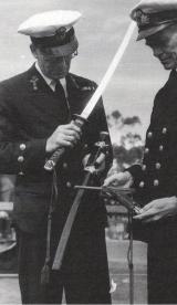 Japanese WW2 Kaigunto Officer's Sword By Fukuoka – “Chikugo Miike-jūnin Kawamura Yukimitsu Saku” (筑後三池住幸光作)