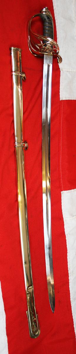 A Stunning 1845 Pattern '1st Battalion Welch Regiment' Senior Officer's Sword. with The Field Service Brass Scabbard For Senior Officer's, Majors and Above. Made by Robert Mole