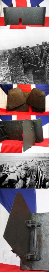 A Fabulous, Imperial German WW1, Steel, Folding Sniper Shield. Western Front Recovery In Great Surviving Condition.