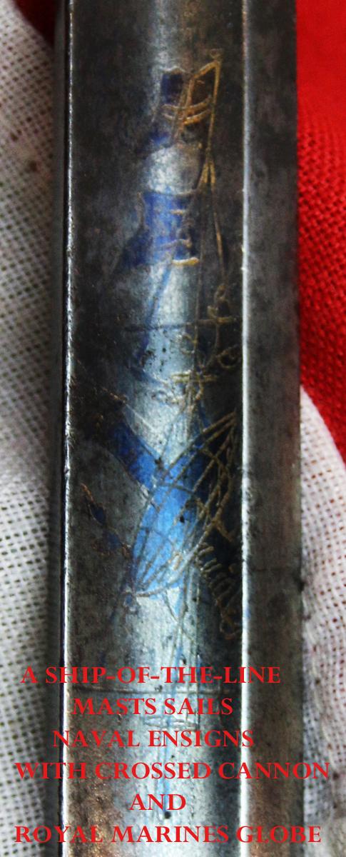 An Incredibly Rare, Trafalgar and Napoleonic Wars Period, Historic Sword of Huge Collectable Interest. A Battle Damaged Royal Marines Officer’s Sword 1796 Pattern. A Sword Type Unknown To Us For Over 100 Years Of Our Experiance