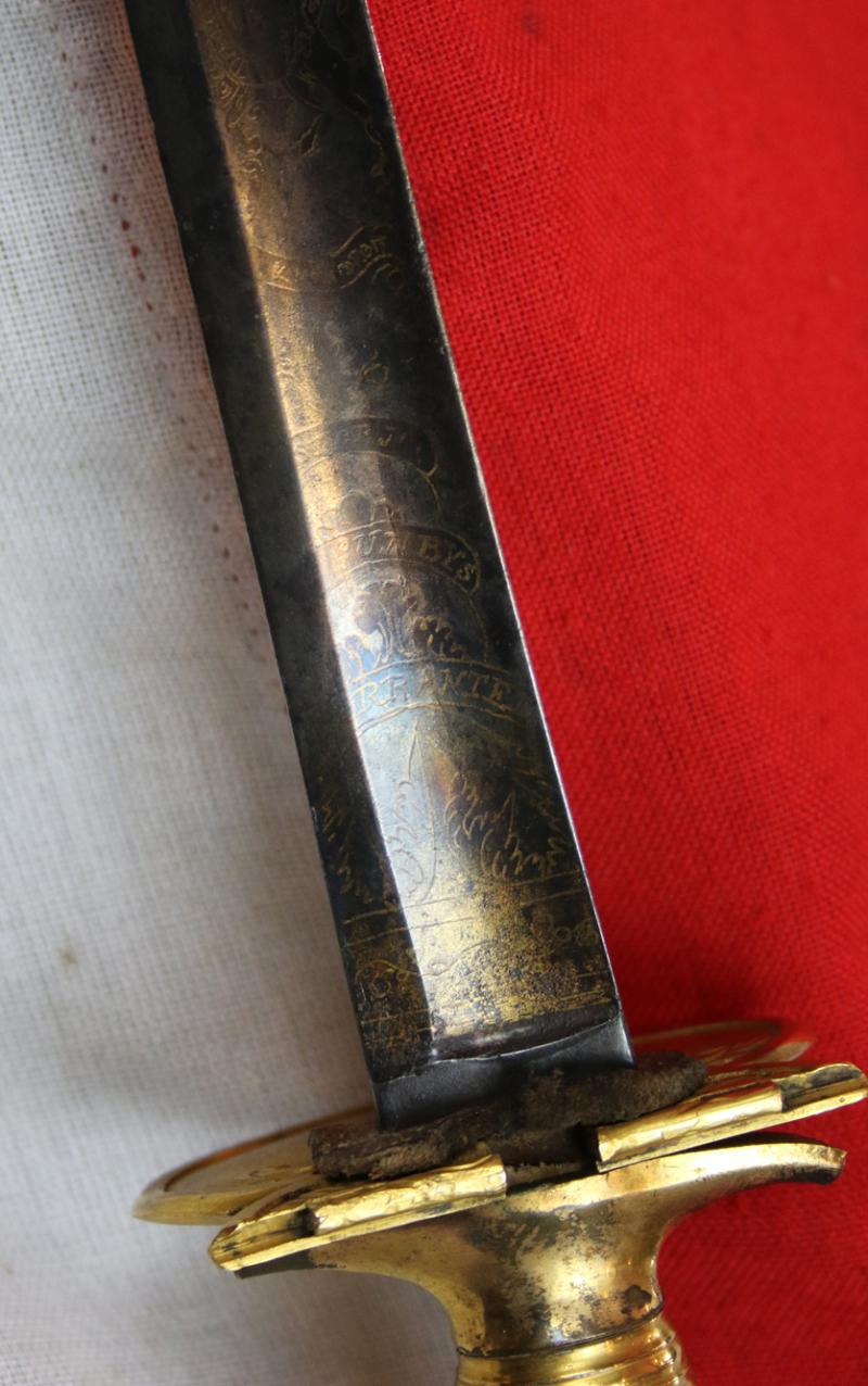 An Incredibly Rare, Trafalgar and Napoleonic Wars Period, Historic Sword of Huge Collectable Interest. A Battle Damaged Royal Marines Officer’s Sword 1796 Pattern. A Sword Type Unknown To Us For Over 100 Years Of Our Experiance