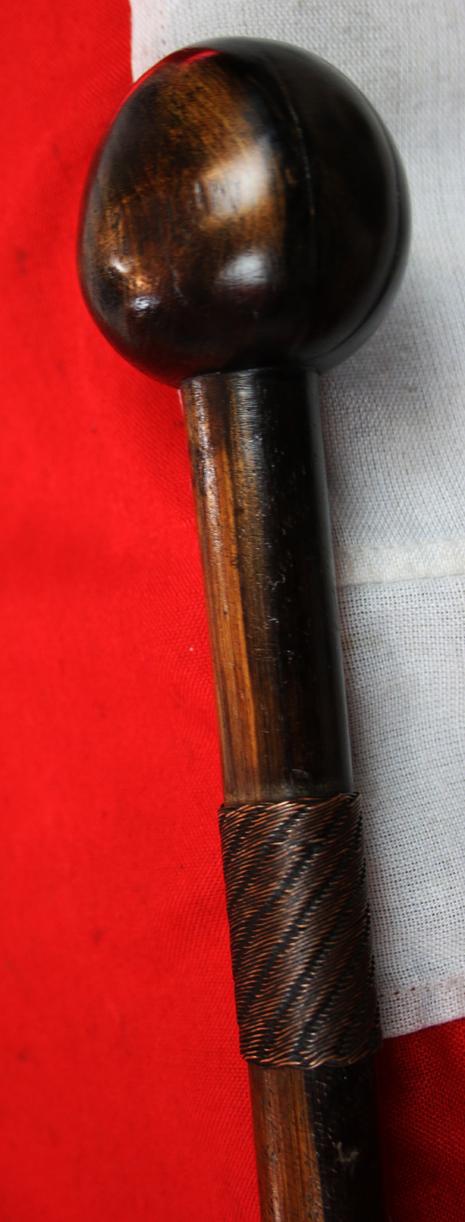 A Most Desirable Original Souvenir, A Collector's Item From The Zulu War of 1879, a War Club, Iwisa, Of A High Ranked Zulu 'isiKhulu', A Warrior's Long Knopkerrie, With a Telegraph Wire Geometric Wirework Bound Haft. In Fantastic Condition