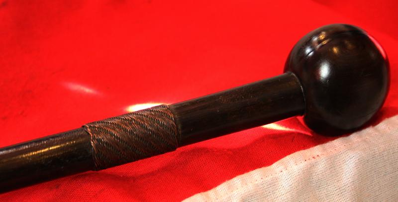 A Most Desirable Original Souvenir, A Collector's Item From The Zulu War of 1879, a War Club, Iwisa, Of A High Ranked Zulu 'isiKhulu', A Warrior's Long Knopkerrie, With a Telegraph Wire Geometric Wirework Bound Haft. In Fantastic Condition