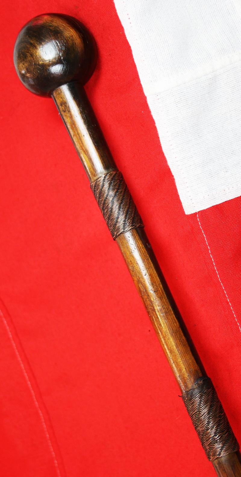 A Most Desirable Original Souvenir, A Collector's Item From The Zulu War of 1879, a War Club, Iwisa, Of A High Ranked Zulu 'isiKhulu', A Warrior's Long Knopkerrie, With a Telegraph Wire Geometric Wirework Bound Haft. In Fantastic Condition