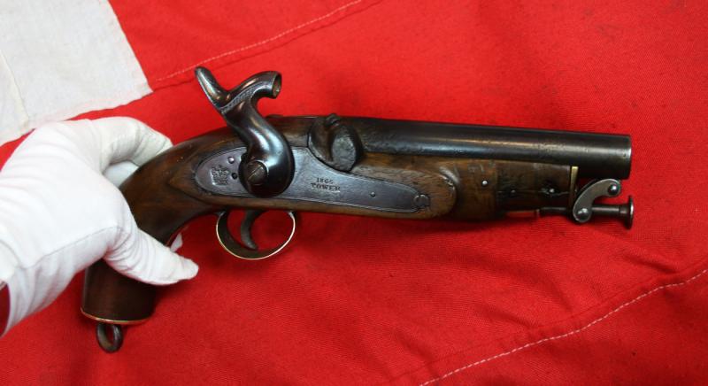 A Very Good Victorian, 'Tower Of London' Issue, Coast Guard, Royal Naval Maritime Service Percussion Pistol, 1839 Pattern, With Captive Swivel Ramrod. Dated 1865 Lock