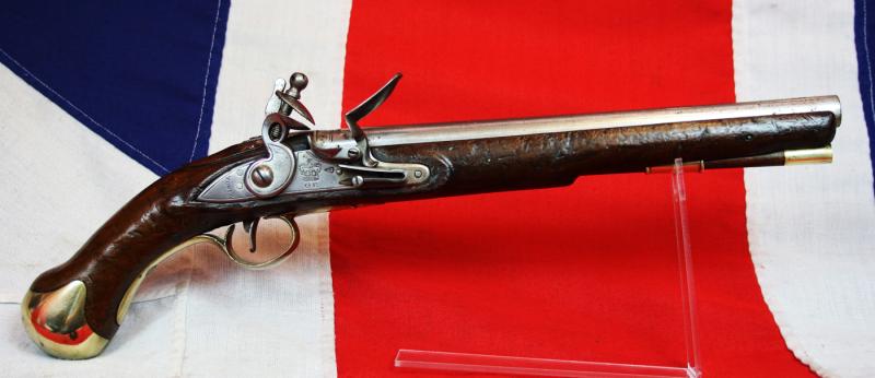 An 1801 Pattern, Tower of London, Royal Navy Issue, Long ‘Sea Service Pistol’, With Original Belt Hook, Tower of London GR Crown Lock, Fine Stock & 'Skull Crusher' Butt Cap, From The Battle Of Trafalgar Historic Nelson Period, Stock Dated 1803