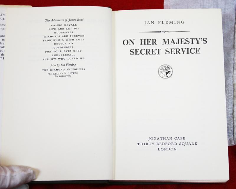 1st Edition James Bond, On Her Majesty's Secret Service, by Ian Fleming. Part of The ‘Blofeld’ Sequence. The Most Infamous Villain In The James Bond Canon. Written By Fleming at ‘Goldeneye’ Whilst Sean Connery Was Filming His First Bond, “Dr. No” Nearby