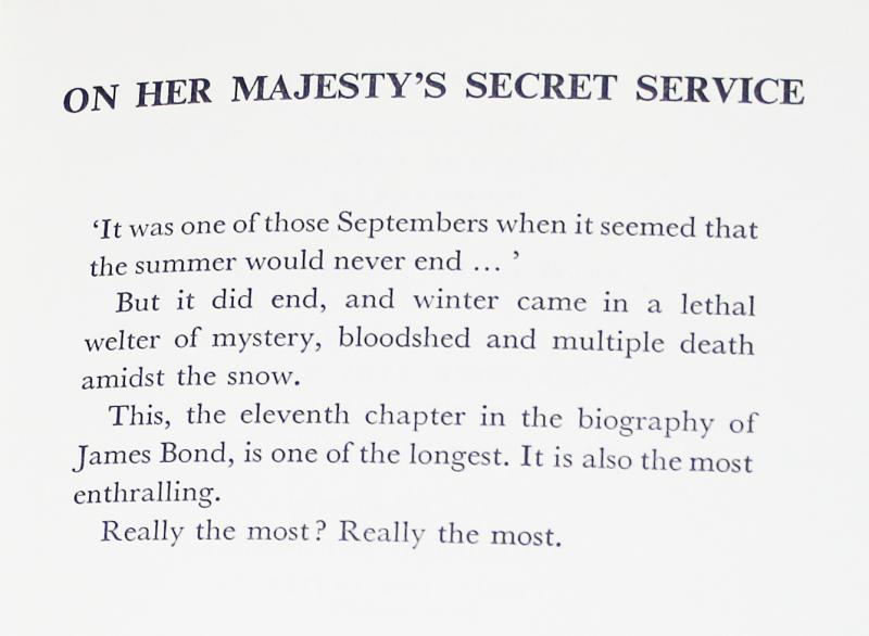 1st Edition James Bond, On Her Majesty's Secret Service, by Ian Fleming. Part of The ‘Blofeld’ Sequence. The Most Infamous Villain In The James Bond Canon. Written By Fleming at ‘Goldeneye’ Whilst Sean Connery Was Filming His First Bond, “Dr. No” Nearby