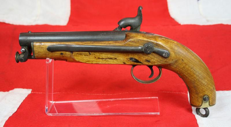 A Rare Crimean War Issue, P1839 Tower of London Royal Naval Sea Service Pistol, In Spectacular, As issued Condition, With Original Finish, Blue and Stock Varnish. Positively and Profusely Stamped & Ordnance Marked, With Numerous Inspection Marks