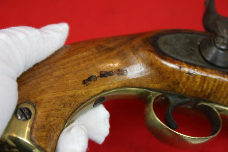 A Rare Crimean War Issue, P1839 Tower of London Royal Naval Sea Service Pistol, In Spectacular, As issued Condition, With Original Finish, Blue and Stock Varnish. Positively and Profusely Stamped & Ordnance Marked, With Numerous Inspection Marks