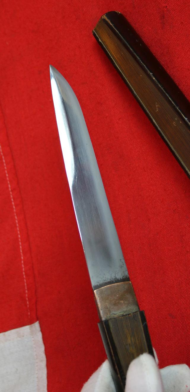 A Superb, Original, Antique Japanese Shinshinto Period, 19th Century, Samurai's, Secret, Hidden Fan-Dagger, A Kanmuri-Otoshi Form Kakushi Ken, Sensu-gatana