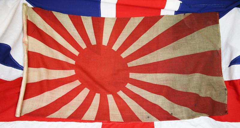 A Very Good Original 1930's Japanese WW2 Rising Sun Battle Flag Kyokujitsu-ki. Excellent Size For Display Purposes For Collectors of The Pacific Theatre War From 1936 -1945