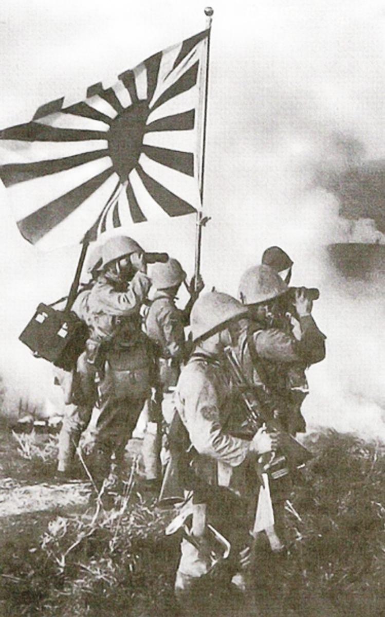 A Very Good Original 1930's Japanese WW2 Rising Sun Battle Flag Kyokujitsu-ki. Excellent Size For Display Purposes For Collectors of The Pacific Theatre War From 1936 -1945