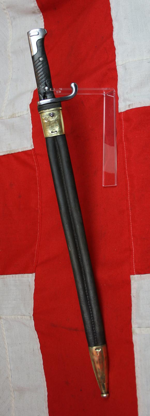 A Most Rare And Highly Desirable Prussian M1860-98 Bayonet, Originally Made For the Dreyse Needle Fire Rifle, Used in the Franco Prussian War Service. Then Upgraded By The Prussian Ordnance For The Mauser 98 in WW1