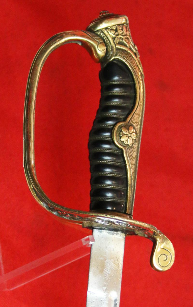 An 1886 Japanese Company Grade Type 19 Kyu-Gunto Officer's Sword Used Up To WW2. Used In 4 Wars, Sino Japanese War, The Russo Japanese War, WW1 & WW2
