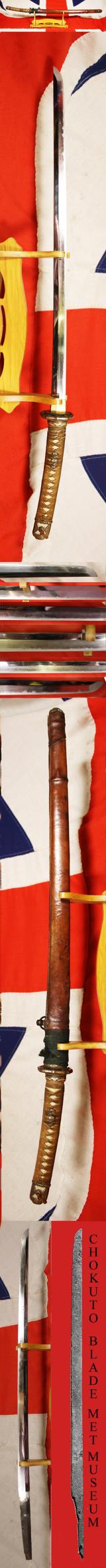 Fabulous 800 Year Old Ancient Ancestral, Museum Quality, Sword, Chokutō (直刀, 'Straight Sword', 10th Century Kofun Style, Mounted In WW2 Officer's Katana Fittings A Wonderful & Rare Historical Rarity From The The Mongol Invasions & The Kamikazi Typhoon