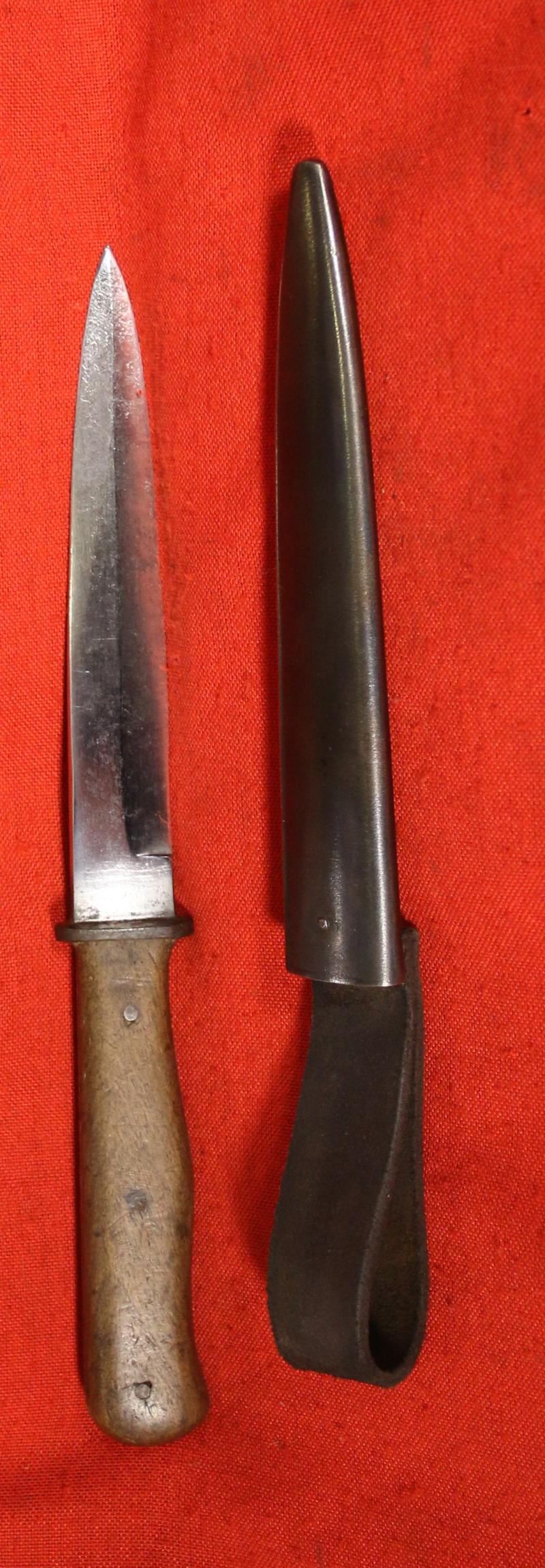 A Good, Early Marked & Dated 1942, Luftwaffe Combat Knife WWII Luftwaffen-Kampfmesser or Stiefelmesser a Close-Quarter Fighting Knife Issued to German Aircrews, From The Former Gordon Hughes Collection