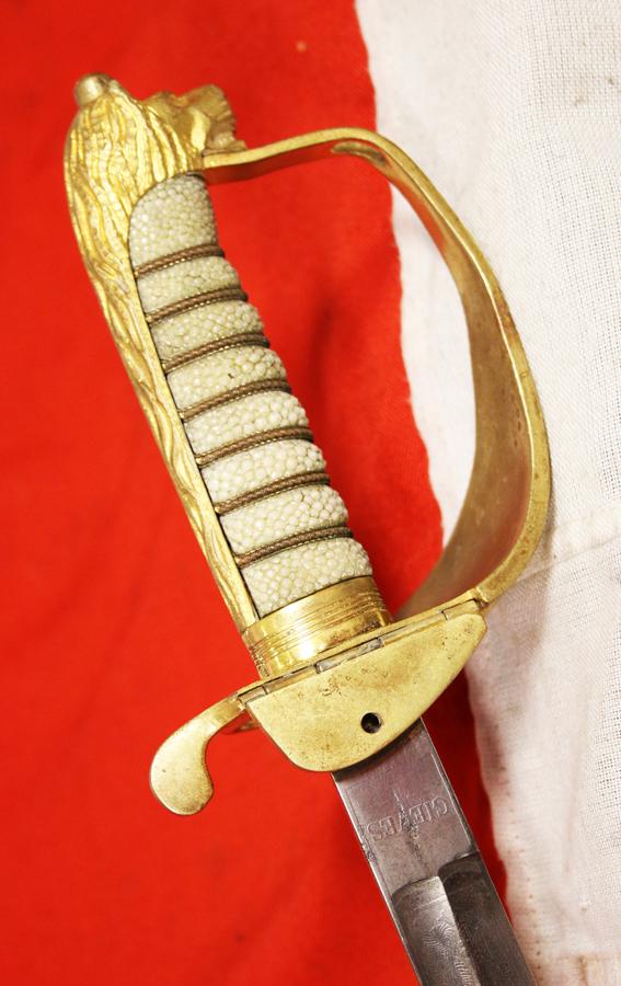 A Very Attractive, Original, British, Regulation Royal Naval Officers Sword, Post 1953 Pattern, Used in The Falklands War The South Atlantic Campaign. Made By Gieves Of Saville Row, London