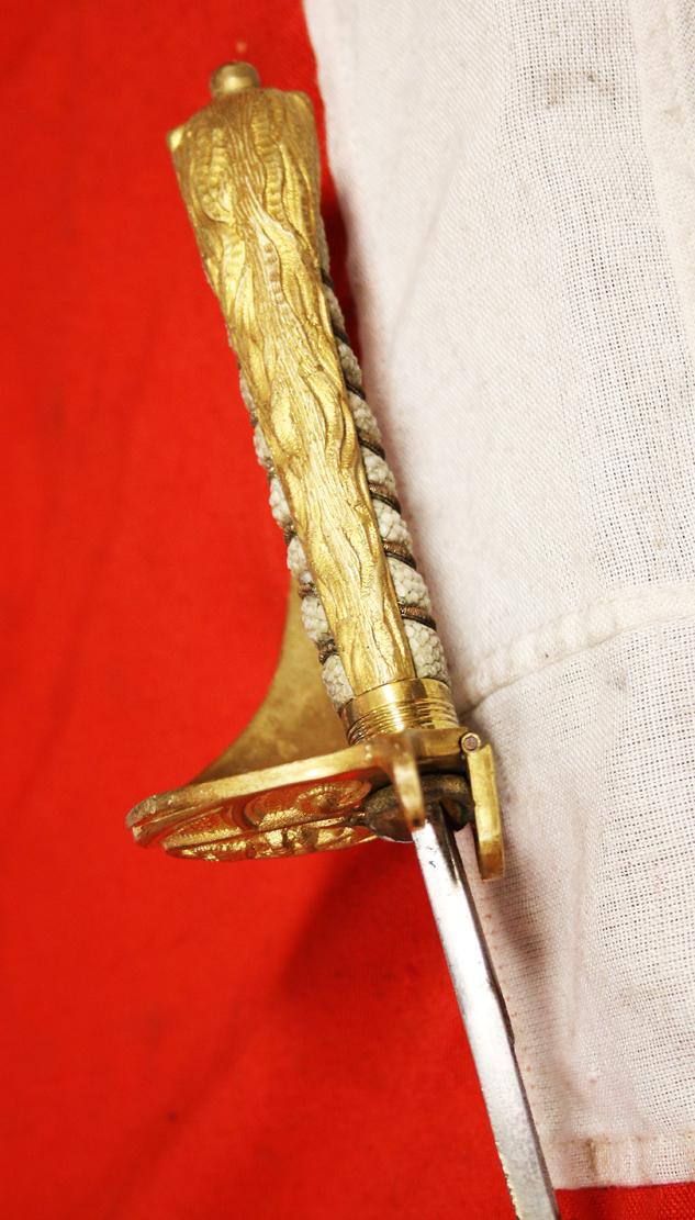 A Very Attractive, Original, British, Regulation Royal Naval Officers Sword, Post 1953 Pattern, Used in The Falklands War The South Atlantic Campaign. Made By Gieves Of Saville Row, London