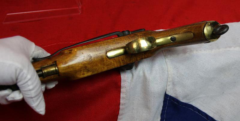 A Rare Crimean War Issue, P1839 Tower of London Royal Naval Sea Service Pistol, In Spectacular, As issued Condition, With Original Finish, Blue and Stock Varnish. Positively and Profusely Stamped & Ordnance Marked, With Numerous Inspection Marks