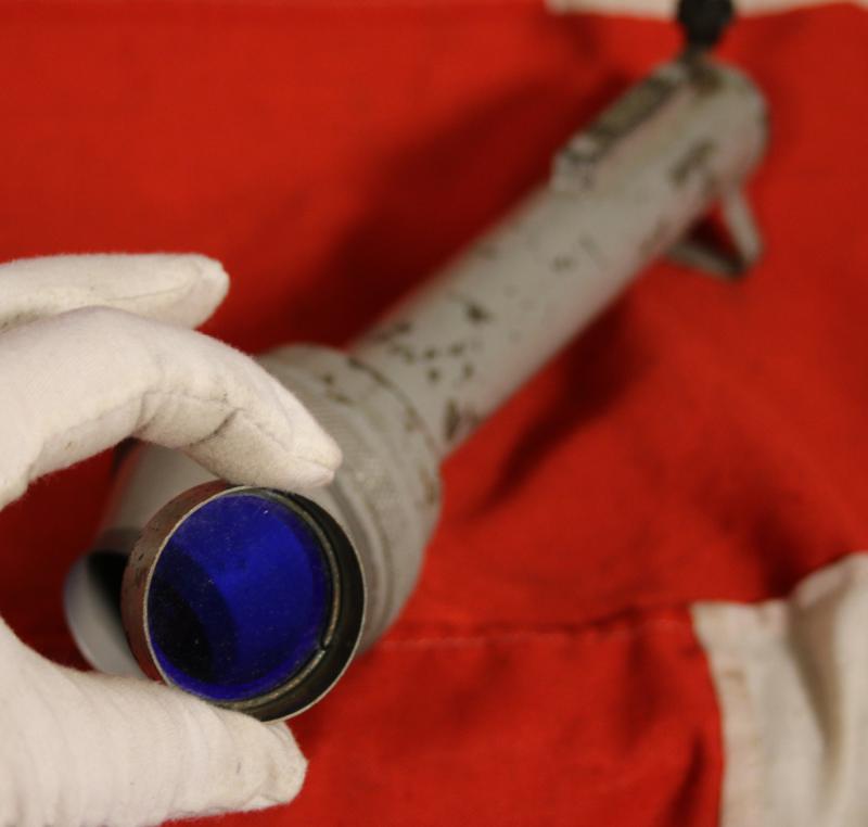 A Superb and Scarce Royal Marines Commando's Morse Code Signalling Torch Unit. Stamped By the Ordnance as Admiralty Pattern, AP 16001. For Royal Marines Commando Covert Tactical Signalling
