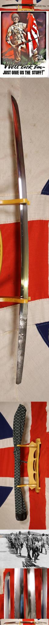 Attention To All Early Collectors of Original Japanese WW2 Officers Swords. An Incredible Bargain Just Arrived. A WW2 Japanese Officer's Sword Blade, Just in Today, Signed by Seki Ju Ishihara Kanenao Saku. This Sword Will Likely Not Be Available For long