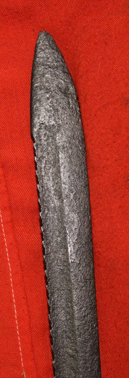 A S98/05 S or m.S.'Sawback'. The Infamous German WW1 'Sawback' Mauser Butcher Bayonet. A Recovered Relic From The Somme. Only 6% Of The Mauser Bayonets Were Fitted With Sawback, and 99.9% Of Those Later Officially Removed in 1917