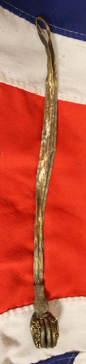 A Superb and Rare King George IIIrd, Napoleonic Wars Era Knot Used in the Peninsular War and Waterloo Period by British Generals & Staff Officers. A Finest Quality All Gold Bullion Sword Knot